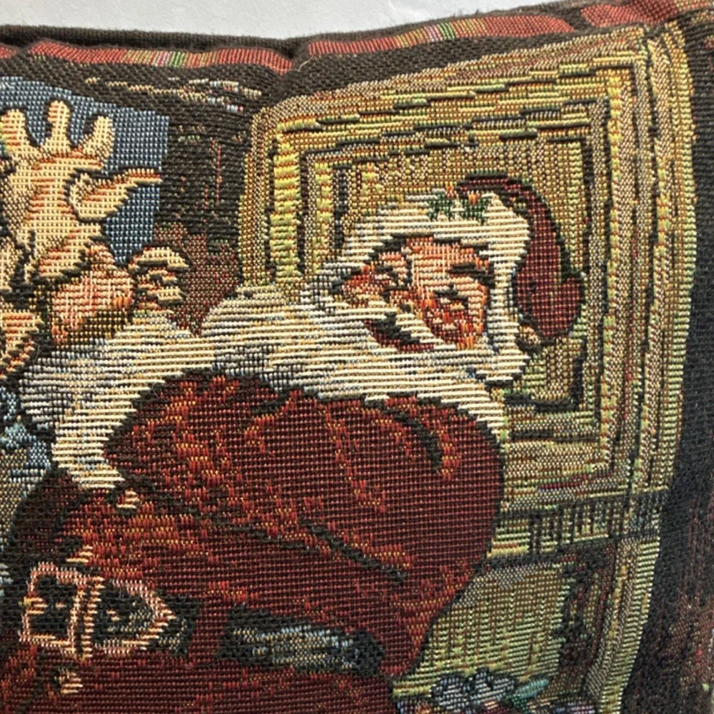 Santa Claus Holly Plaid Christmas Cushion Pillow Traditional
